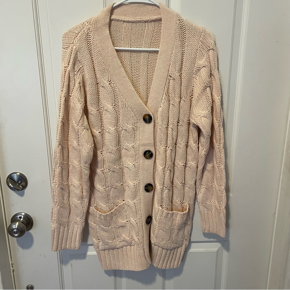 Pink sweater- button down